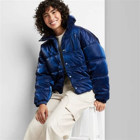 Wild Fable Jackets And Coats Restocked Metallic Blue Puffer Coat