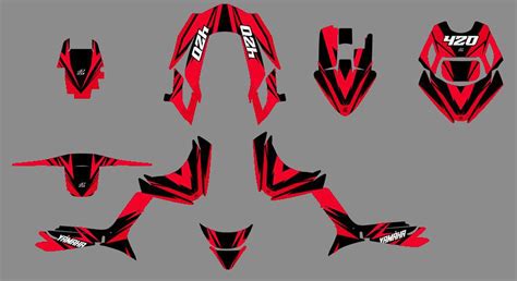 Kit Grafiche Gav Mbk Booster Craft Red Kitdeco Moto Fr