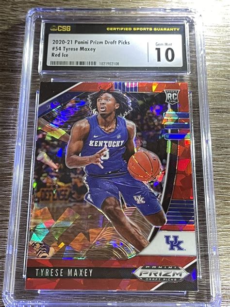 CSG 10 2020 21 Panini Prizm Draft Picks 54 Tyrese Maxey RED ICE PRIZM