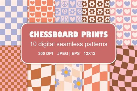 Groovy chessboard seamless pattern (3151399)