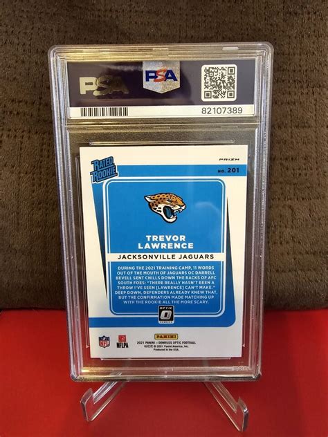 2021 Donruss Optic Trevor Lawrence Silver Holo Rated Rookie 201 PSA 9