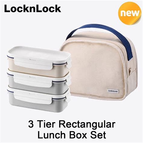 New Locknlock With Tier Bag Container Box Lunch Korea Cotton Set