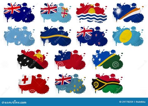 Oceania Flag Map Vector Illustration | CartoonDealer.com #48901758