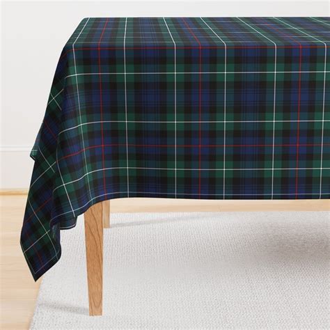 Blue Tartan Plaid Tablecloth Mackenzie Tartan By Weavingmajor Green