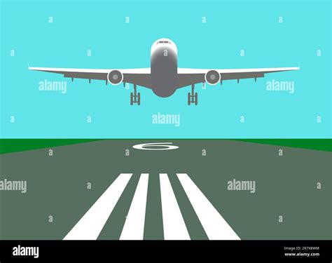 Landing airplane illustration Stock Vector Image & Art - Alamy