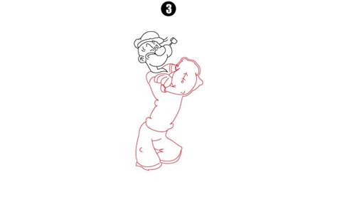 Popeye Drawing Step By Step Tutorial Cool Drawing Idea