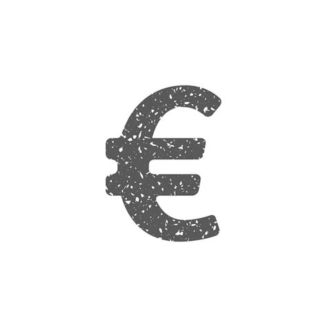 Premium Vector Euro Currency Symbol Icon In Grunge Texture Vector