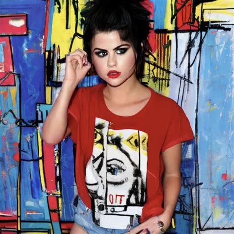 Selena Gomez In The Style Of Jean Michel Basquiat Artists Meet Artists