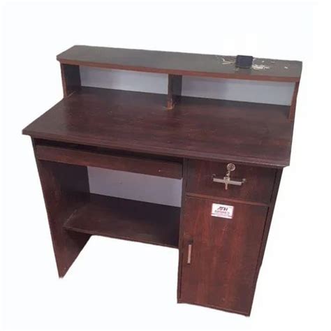 Particle Board Rectangular Teak Wood Single Drawer Office Table With