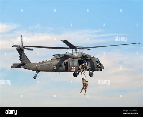 United States military helicopter. Combat US air force. Rescue mission ...