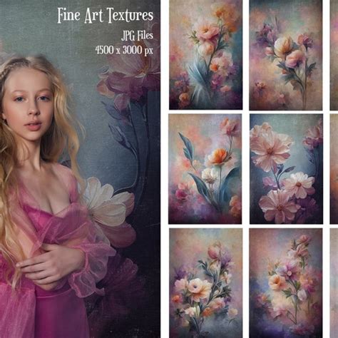 Fine Art Textures 16 Photoshop Overlays Floral Layer Photo Etsy