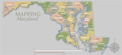 Maryland Counties Road Map USA