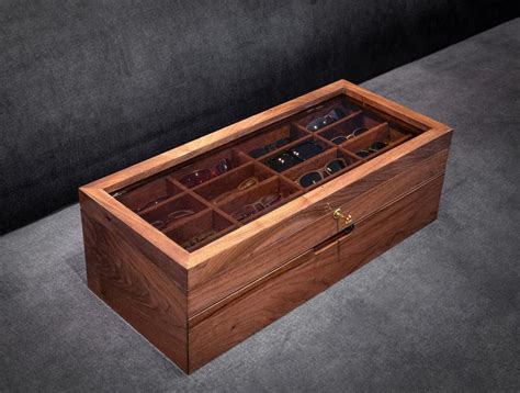 Handmade Wooden Eyeglasses Box Eyeglass Display Case Eyeglass Holder With Drawer Eyeglass