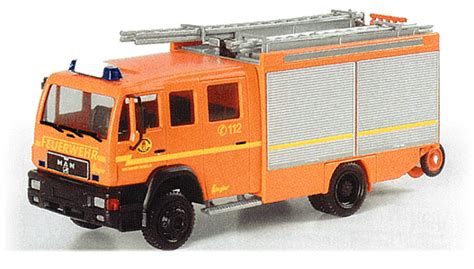 Herpa Emergency Fire Dept Vehicles MAN L2000 LF 20 12 Pumper