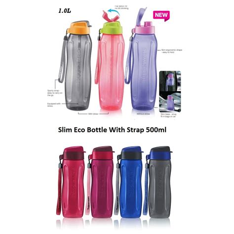 Tupperware Slim Eco Bottle 310ml 500ml 1l Bottle Or Flip Cap Only 1 5l 2l Slim Eco Shopee