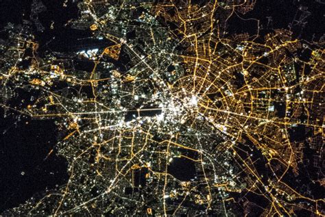 Berlin from space -- Berlin Wall border split between communities still ...