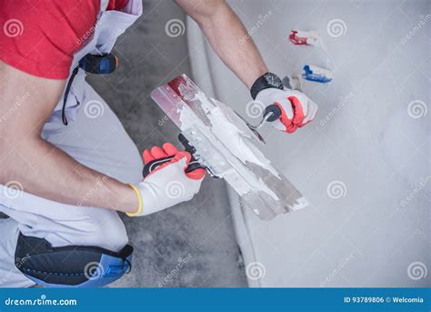 Drywall Patching Job stock photo. Image of caucasian - 93789806