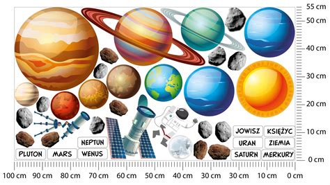 Naklejki Dla Dzieci Uk Ad S Oneczny Kosmos Planety X Cm Kup Teraz