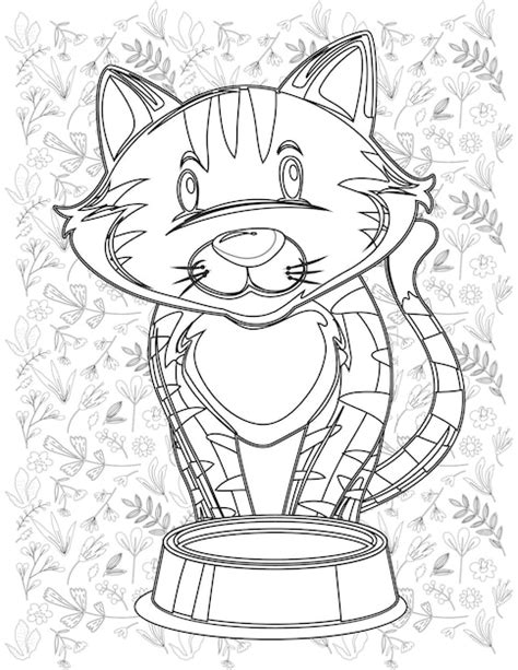 Desenho De Gato Para Colorir Vetor Premium