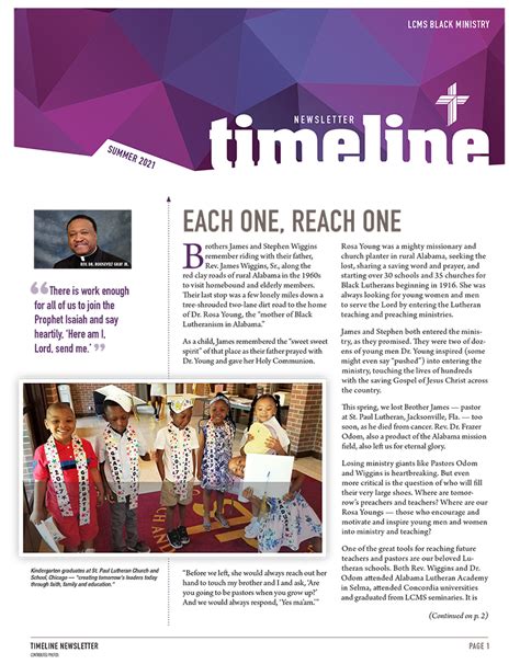 Lcms Black Ministry Summer 2021 Timeline Newsletter Lcms Resources