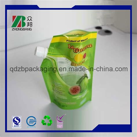 Custom Printng Doypack With Spout For Juice Wine Milk And Beverage