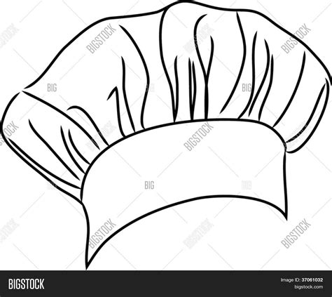 Chef Hat Vector Line Drawing Vector & Photo | Bigstock