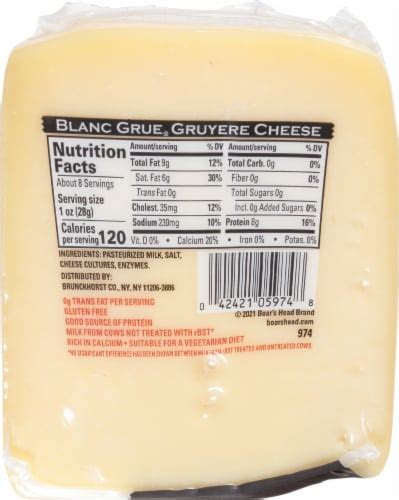 Boars Head Blanc Grue Gruyere Cheese Oz King Soopers