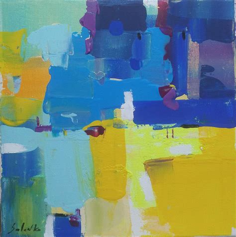 [SOLD] Contemporary Abstract Blue and Yellow Painting » Tookey Buxton