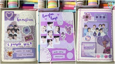 Bts Journal Ideas Bts Scrapbook Journal Kpop Journal Ideas Purple