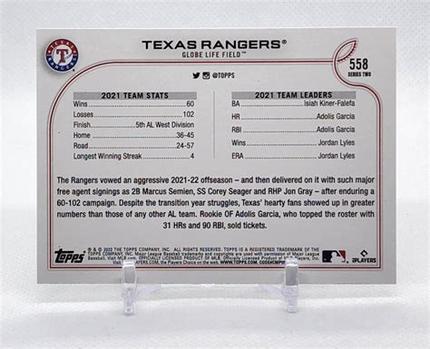 Topps Series Texas Rangers Team Card Rainbow Foil Ebay