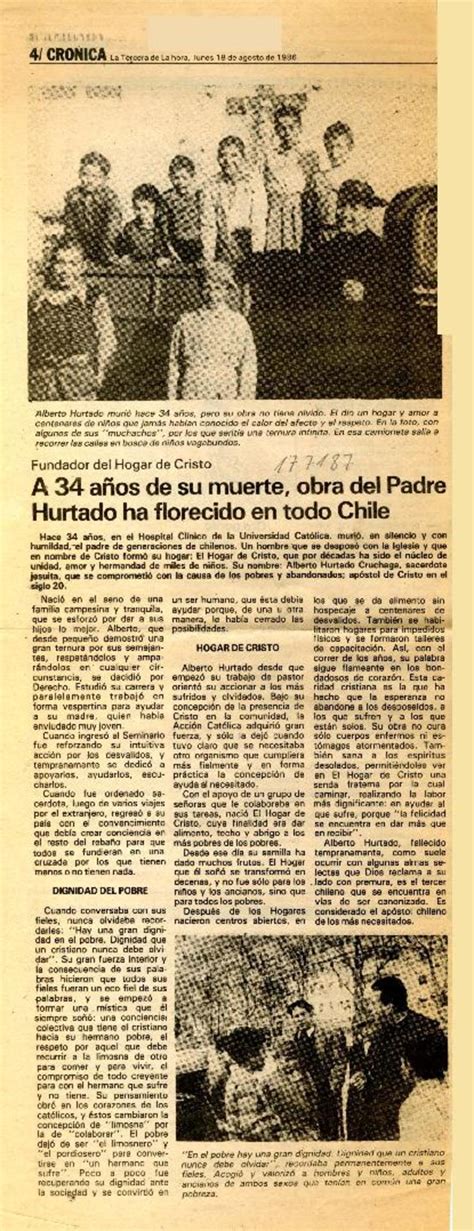 A 34 años de su muerte obra del Padre Hurtado ha florecido en todo