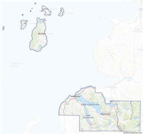 Topographic Map Of Charlevoix County Michigan Satellite Maps Topo Map