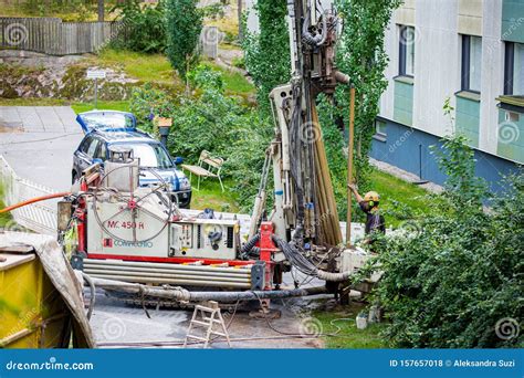 Geothermal Heat Pump Installation in Eco Friendly Apartment House ...