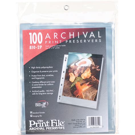 Print File 810 2p Archival Storage Page For 2 Prints 060 0652