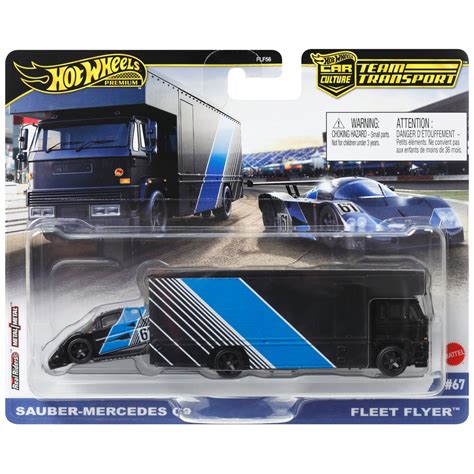 Hot Wheels Team Transport Fleet Flyer Truck And Sauber Mercedes C9 164