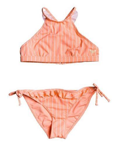 Roxy Big Girl S Pc Bikini Crop Top Field Of Love Swimsuit Set