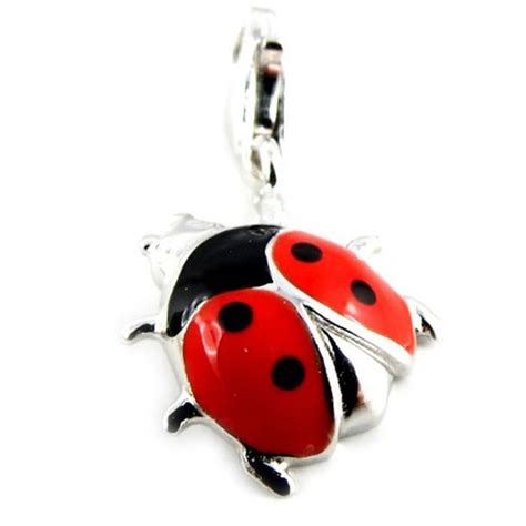 Pendentif Charm Coccinelle Rouge Argent Achat Vente Pendentif