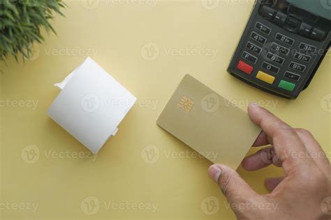 POS machine and long roll paper on blue . 22138219 Stock Photo at Vecteezy