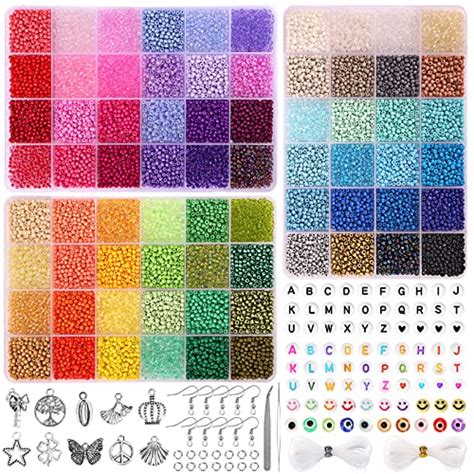 14400 Pieces 72 Colors 3mm Glass Seed Beads For Bracelet Making Kit