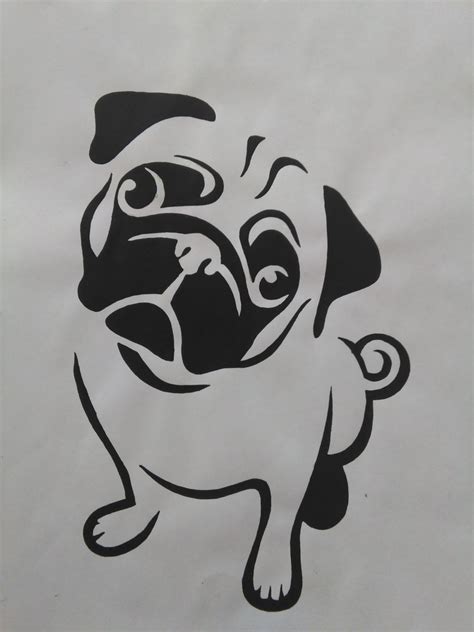 Printable Pug Stencil