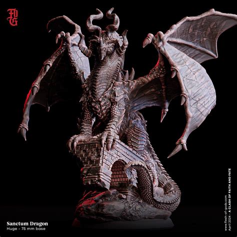 Sanctum Dragon Miniature | Massive Dragon Monster Figurine for DnD 5e ...