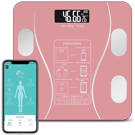 Cfowner Bluetooth Smart Bathroom Scales For Body Weight Digital Scale