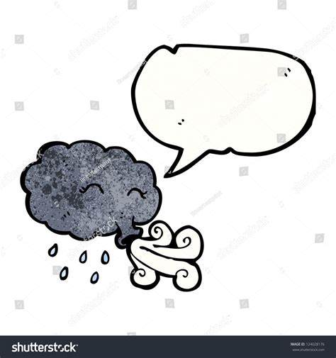 Cartoon Cloud Blowing Wind Stock Vector Royalty Free 124028176