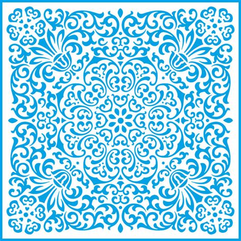 Stencil Folhas Tropicais Ornamentos Florais 20x20