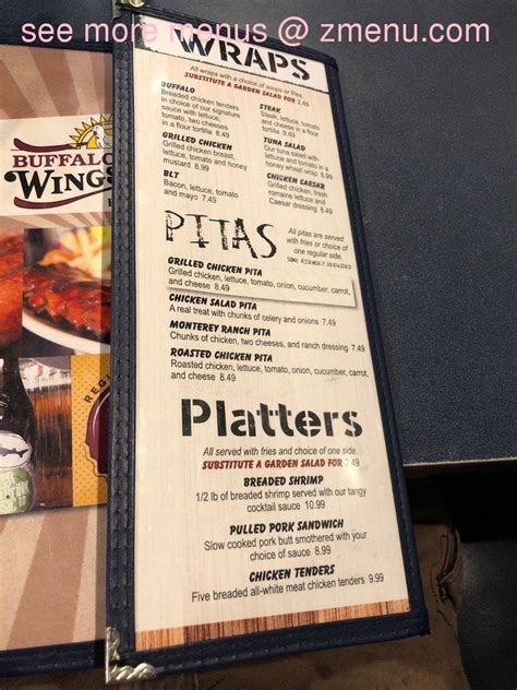 Menu at Buffalo Wings & Ribs pub & bar, Fort Wayne, Coldwater Rd