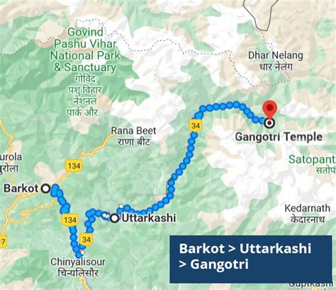 Char Dham Yatra Route Map For From Rajputana Cabs