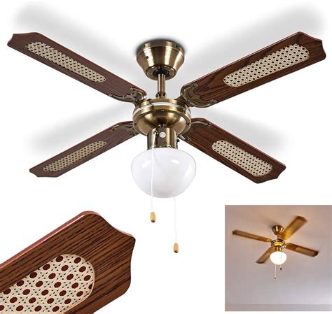 Sch N Auff Hren Masaccio Deckenventilator Mit Licht Messing Badewanne