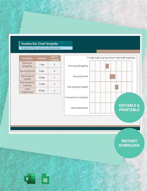 Timeline Infographic Chart Template - Excel, Word, Apple Numbers, Apple ...