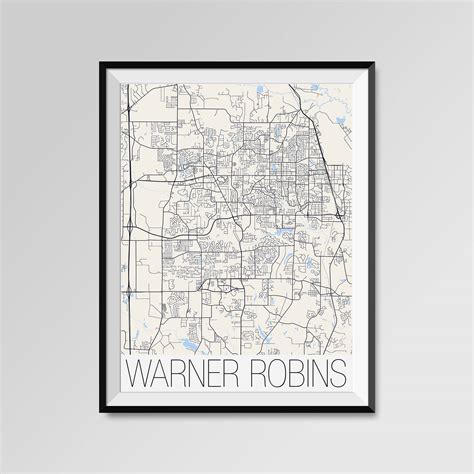 WARNER ROBINS Georgia Map Warner Robins City Map Print | Etsy