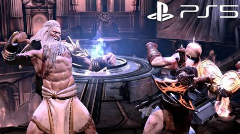 Ps5 God Of War 3 Remastered Kratos Vs Zeus Full Boss Fight 4k Realastic 60fps Hdr Gameplay